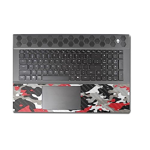 Image of MightySkins Carbon Fiber Skin Compatible with Alienware M18 R1 (2023) Full Wrap Kit - Red Camo | Protective, Durable Textured Carbon Fiber Finish | Easy to Apply & Change Styles | Made in The USA