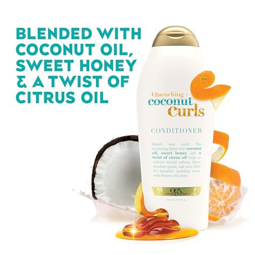 OGX Quenching + Coconut Curls, Moisturizing Conditioner for Curly Hair, Detangling, Curl Enhancing, 25.4 fl oz - Thumbnail 3