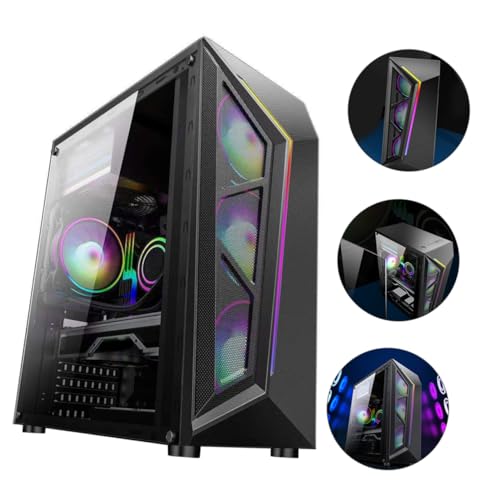 Gabinete Gaming Happyyami RGB con Panel Lateral Templado, Efectos de Iluminación, Soporta Placas ATX, Mejor Refrigeración y Puerto USB miniatura 7
