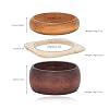 Hclian 3 Pcs Natural Wood Bangle Bracelet for Women Boho Chunky Stackable Wooden Bangles Set,Wide Irregular Geometric Bangles Stack Jewelry Gift #4