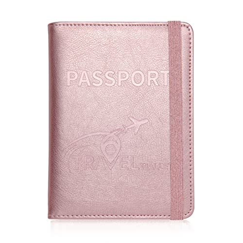 Funda para Pasaporte de Cuero,Funda para Tarjeta de VacunacióN con Bloqueador RFID para Tarjetas de VacunacióN Antiguas Y Nuevas,Tarjetas de CréDito,Tarjetas de IdentificacióN Y Documentos de Viaje Cover