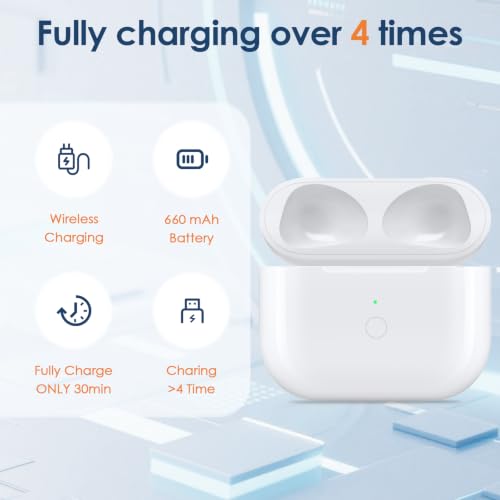 Image of Replacement Charging Case for Airpod 3rd Gen | Lightning Port, 660 mAh Battery, Bluetooth Pairing Sync Button, Charging Case Only for 3 Gen, No Erabuds, Original Design