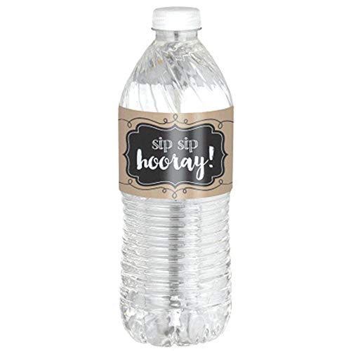 Étiquette bouteille eau kraft pour mariage champêtre et buffet - 2