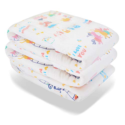 TEN@NIGHT Adult Baby Brief Diapers ABDL One time Incontinence Diaper 3 Pieces (Cyan-Blue)