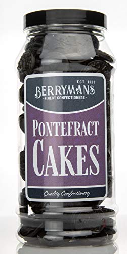 Original Pontefract Cakes Aniseed & Liquorice Gums Retro Sweets Gift Jar By Berrymans Sweet Shop - Classic Sweets Traditional Taste.