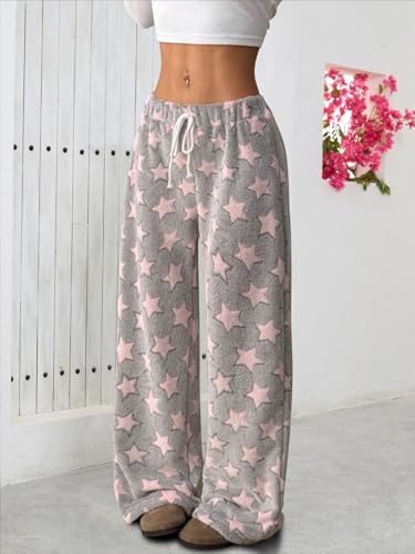 Image of Leopard Pants Women Therian Fuzzy Pajama Pants Y2k Cheetah Pants Grunge High Waisted Fluffy Pants