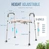 OasisSpace Raised Toilet Seat with handles - 300lbs Heavy Duty Commode chair with Safety Frame, Adjustable stand alone elongated risers with arms for Elderly, Handicap, Disabled