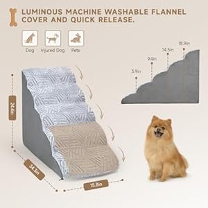   Dog-Stairs-for-High-Bed-24-Inches-Tall-5-Steps-Dogs-Stairs-for-Bed-Pet-Stairs-for-Small-Old-Dogs-to-Couch-Sofa-Dog-Ramp-Ladder-with-Non-Slip-Bottom-with-Glow-Fabric