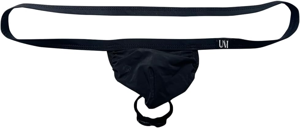 COMLIFE Men's Crotchless Thong Sexy Low-Rise G-String Underwear with Ring Buckle