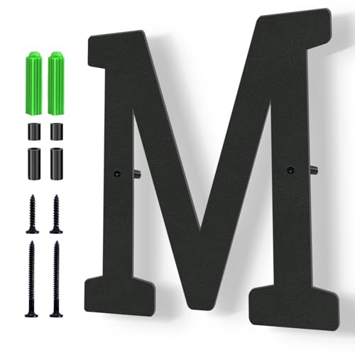 8" Stainless Steel Floating House letters, Metal Letters, House Address Letter for Outside, Modern Black Door Letter for Street, Garden, Apartment, Office (M)