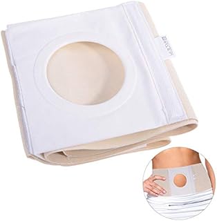 Ostomy Hernia Belt, Elastic Ostomy Hernia Belt for Colostomy Bag Abdominal Binder with Stoma Opening Navel Hernia Support, Help Relieve Pain for Incisional, Epigastric, Ventral, Inguinal Hernia(M)