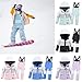 Kids Snow Suit Ski 2 Piece Snowsuit Tween Girls Boys Hooded Jacket and 𝗕𝗶𝗯 Overalls Snowboard Set (Pink, 9-12 Years)