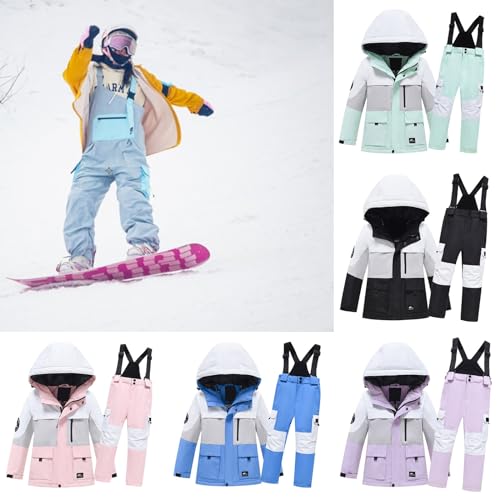 Little Girls Boy Winter Ski Snowsuit Puffer Pants,Kids Toddler Snowsuit Set,Skiing Jacket Coats Snowboarding Outfit (B, 3-5 Years)2