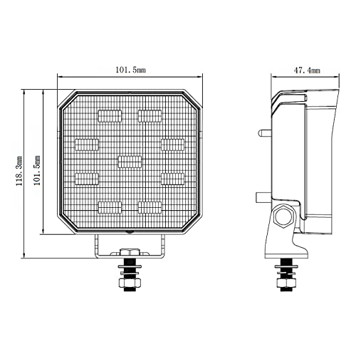 LED-MARTIN 40W Arbeitsscheinwerfer OFL9-4500lm - mit rückseitigen Ein- und Ausschalter