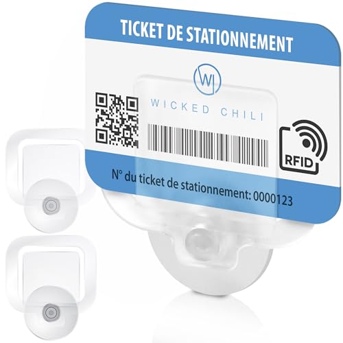 Wicked Chili 2X Porte Carte handicapé Pare Brise, Support Ticket, Assurance, Porte Carte Voiture, Porte caducee, Pochette, Carte VTC, Vignette, Support Macaron (fabriqué en Allemagne) Transparent