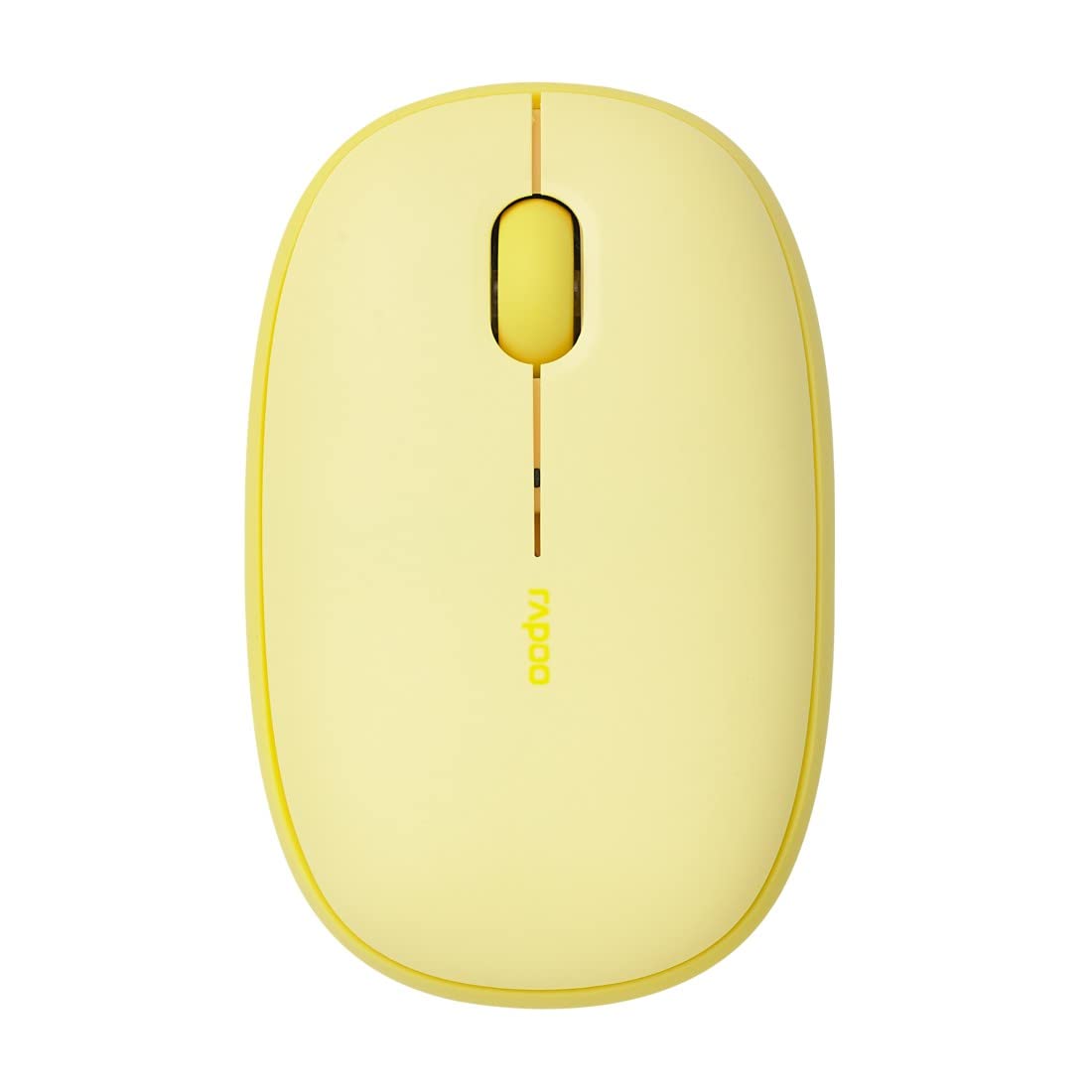 Rapoo M660 Cicha mysz bezprzewodowa 1300 DPI, czujnik 9 miesięcy, czas pracy baterii, ciche przyciski, ergonomiczna dla osób praworęcznych i leworęcznych, PC i Mac, żółta