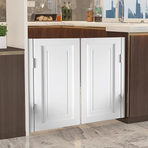 TsoLAY portales de media cintura Puerta de valla exterior for patio, puerta abatible interior, puerta de media cintura con barra, tamaño personalizado y color disponibles puerta corredera(Size:120x90c