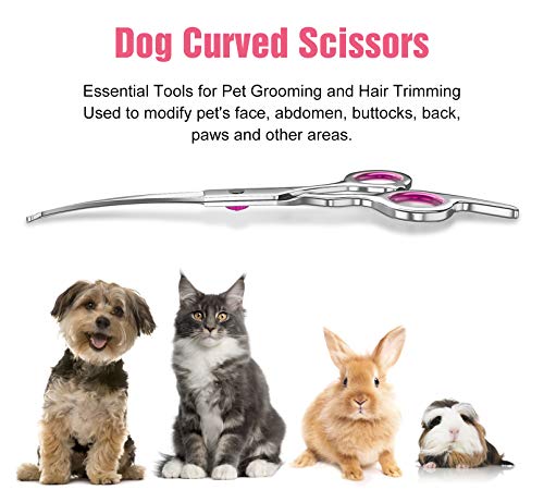 Petsvv 7.5" Curved Dog Grooming Scissors with Safety Round Tips, Light Weight Professional Pet Grooming Shears Stainless Steel for Dogs Cats Pets - Image 5