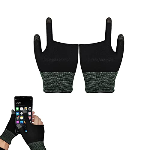 Guantes de Juegos móviles, yemas de los Dedos de Fibra conductora, Guantes de Pantalla táctil Antideslizantes y a Prueba de Sudor, adecuados para Juegos móviles Android iOS (1 par)