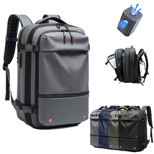 Spacevac Pro Backpack, Air Vacpack Backpack with Vacuum Seal Compression, 60L Expandable Easy Vac Travel Bag with Pump (Grey, 60L（with electric air pump）)