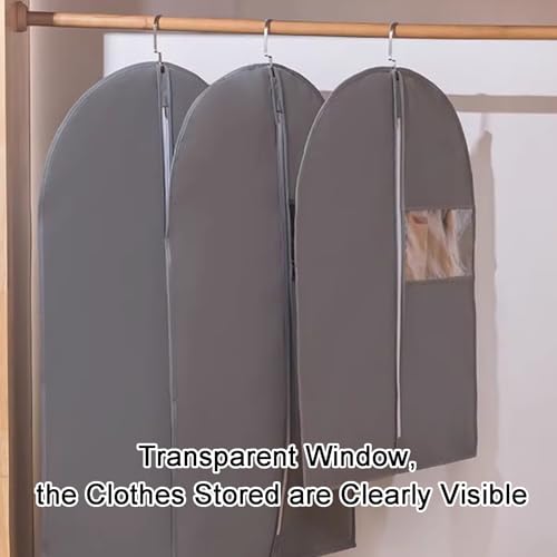 Breathable Hanging Garment Bag with Zipper - Non-Woven Suit Bags for Dresses, Coats & Suits - Pink 55.1in/140cm - Perfect Travel & Storage Solution 5