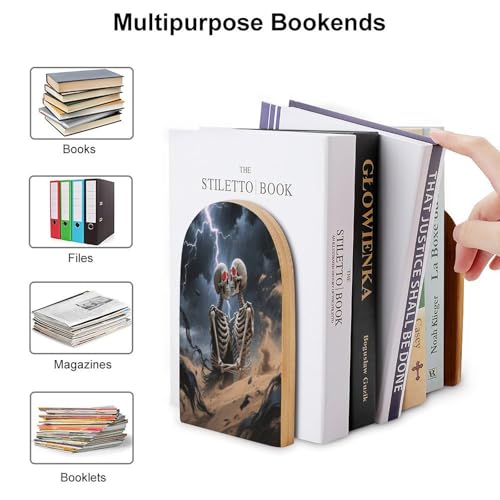 Sujetalibros de calavera resistente y económico con base metálica universal 4