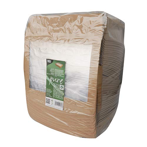 PAPSTAR 120 Feinkostboxen, Pappe mit Sichtfenster aus PLA Pure eckig 1500 ml 4,5 cm x 21 cm x 16 cm braun 100% Fair