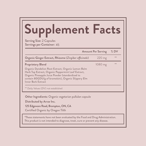 Image of Bloat Capsules - Debloat Supplement for Women, Ginger & Bromelain, 90ct