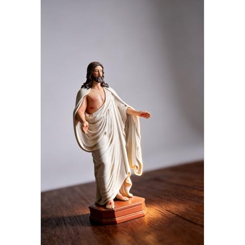 Estatua Resurrección de Cristo Católica 8 pulg Resina Pintada miniatura 6