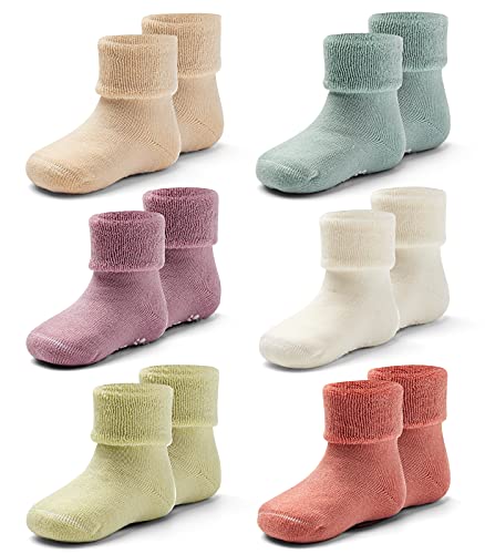 Moon Tree Chaussettes d'hiver chaudes pour bébé garçon chaussettes antidérapantes bébé fille chaussettes en coton épais, MIX 5153 Mädchen, 2-4 ans Cover