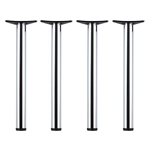 KingSaid 4Pcs Adjustable Breakfast Bar Legs 870-890 * 60mm Chrome Worktop Support Table Leg