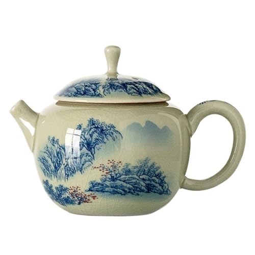 Tetera pequeña de cerámica con filtro para té suelto miniatura 1