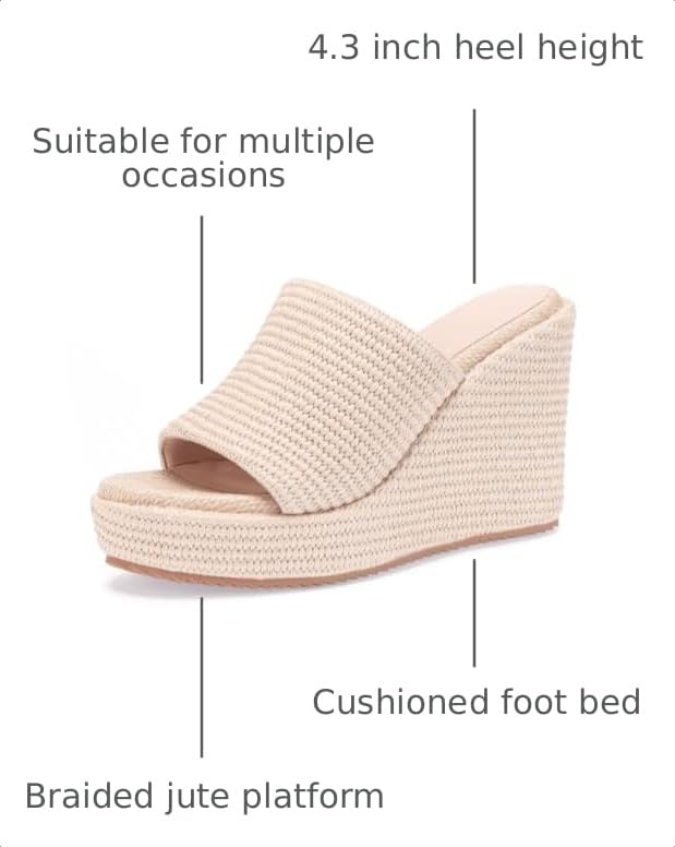 Image of VICKI.VICKI Women's Platform Sandals Wedge Ankle Strap Open Toe Sandals