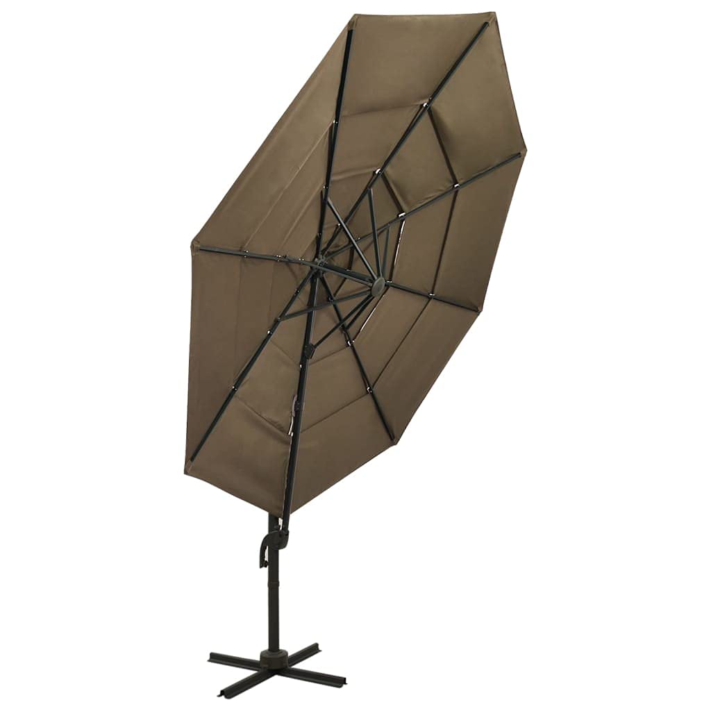 Parasol ogrodowy parasol przeciwsłoneczny do roślin, z aluminiowym masztem, 4-warstwowy, lazurowy niebieski, 3 x 3 m