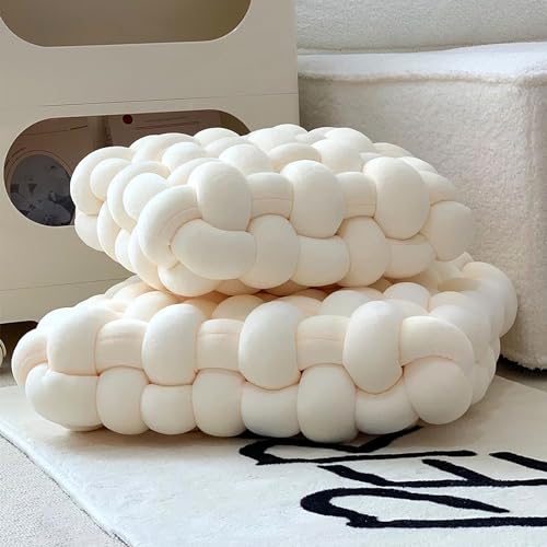 Velvet Chunky Yarn Bulky Giant Arm Knitting Yarn, Super Soft Tubular Weight Jumbo Y arn,DIY Crochet Hand Knitting Thick Yar n for Blanket,Pet Bed, Rugs Pillow,Handbag(2.2lb-White) by 404Plus - Used condition - Image 3
