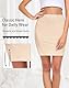 Vlazom Damen Unterrock Kurz Petticoat Knielang Halbrock Unsichtbar Unterkleid Nachtkleid Elegantes Silky Touch（S，Nude）