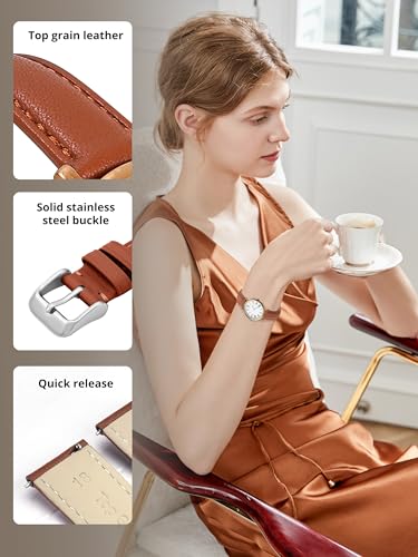 EACHE Top Grain Leather Watch Bands for women Leather Watch Straps For ladies Sweatproof 12mm 14mm 16mm 18mm 20mm - Image 4
