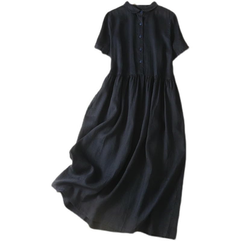 Robe d'été rétro en coton pour vos moments de détente à la maison - 5