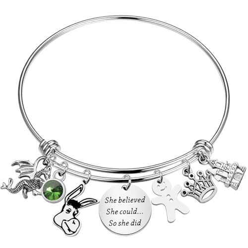 FAADBUK Cartoon Movie Inspired Bracelet Monster Musical Theatre Gift Donkey Dragon Charm