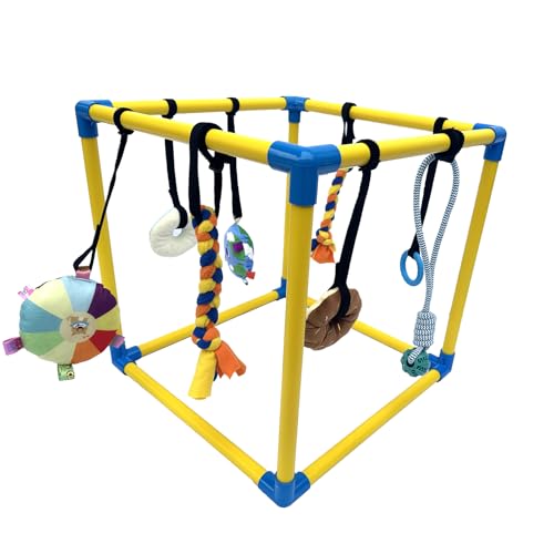 Dewonch Puppy Play Gym with 8 Hanging Toys, Small...