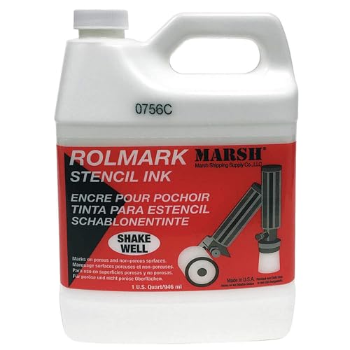 marsh rolmark stencil ink 1 qt can white 4 pack