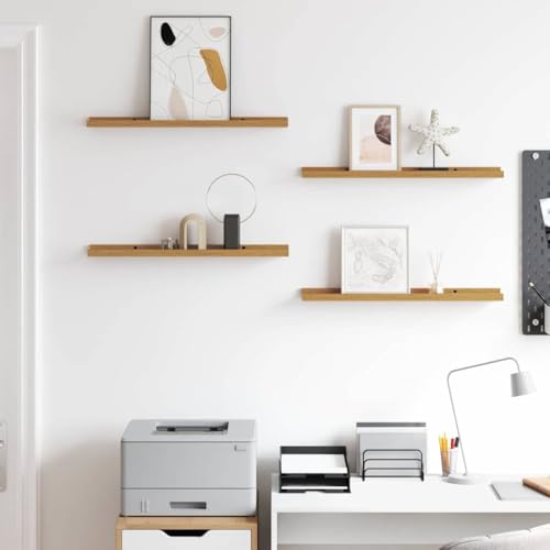 Support invisible étagères murales bois beige gain de place 60cm - 5