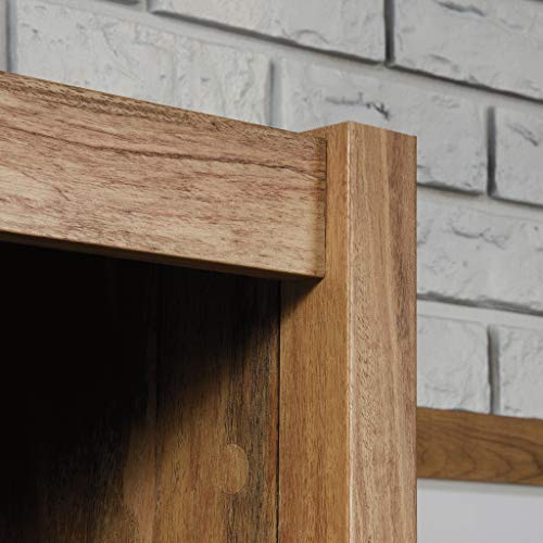 Image of Sauder Cannery Bridge Bookcase Storage Wall, Storage Shelves with Drawers, in Sindoori Mango