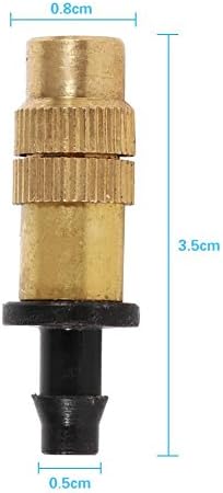 Miniatura 3 de EBTOOLS Boquilla de pulverización de latón de 5 piezas, boquilla atomizadora de rociadores ajustables para invernadero, paisajismo