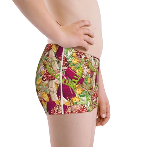 Boys' Cotton Boxer Brief Soft Underwear-Bright Mushrooms2