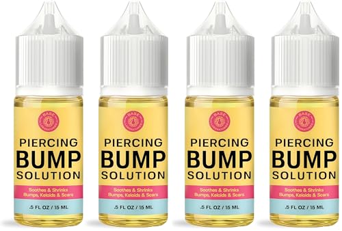 Image of BASE LABORATORIES Piercing Bump Solution & Keloid Bump Removal | Soothing Piercing Aftercare for Piercing Bumps & Keloid Scar Removal | Ear & Nose Keloid Bumps Piercing Aftercare Solution Oil | 0.5 oz