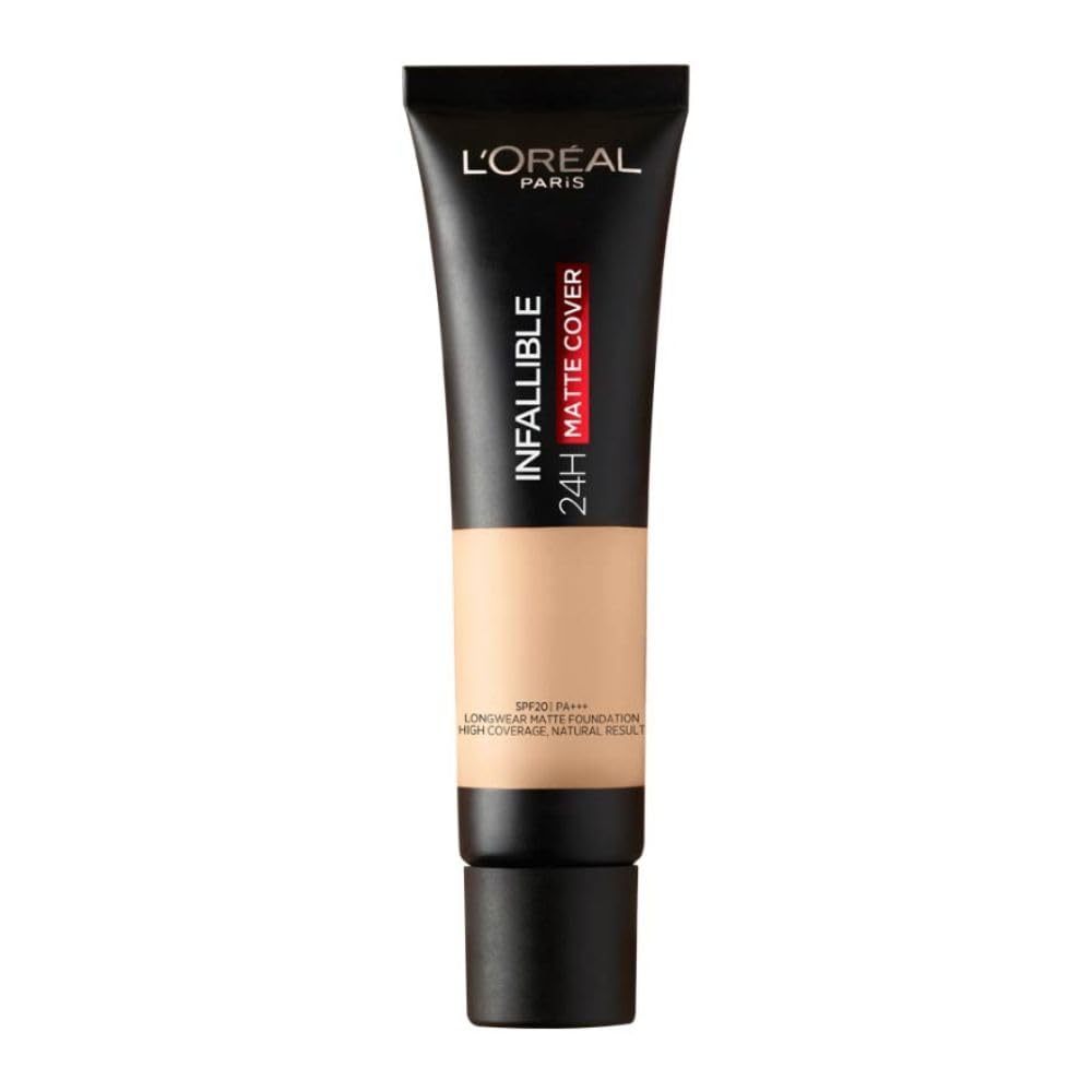L’Oréal Paris L'Oreal Liquid Foundation, Waterproof, Sweatproof and Heatproof, Oil-Control, Infallible 24H Matte Cover, 125 Natural Rose, 35 ml