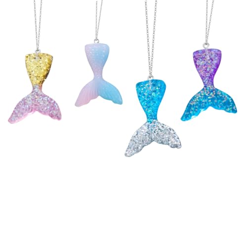 Collar para Niña, 4 Pieza Colgantes para Collares, Collar con Colgante en Forma de Sirena, Amistad Colgante Collar Conjunto Mejores Amigos Collar, Colgantes de Cola de Sirena de La Amistad Collares