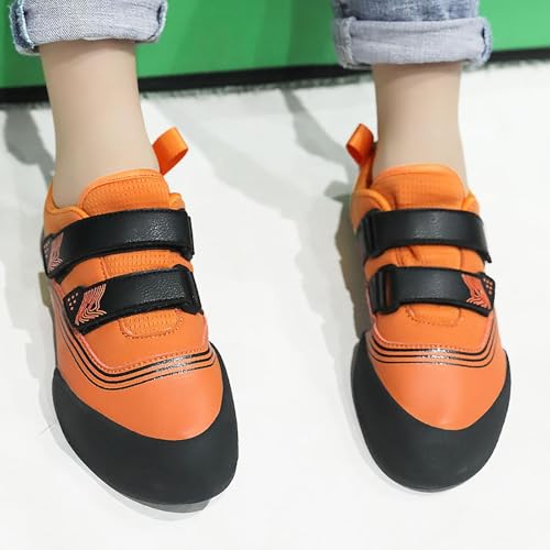 Climbing Shoes Mens Light Anti-Slip Indoor Outdoor Rock Climbing Sneaker for Beginners Professional Climbers (Orange, Adult, Men, 9.5, Numeric, US Footwear Size System, Medium)3
