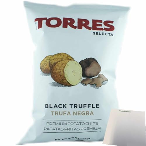 usy Bundle für Torres Selecta Trufa Negra Premium Kartoffelchips "mit Schwarzem Trüffel" (125g Beutel) + usy Block